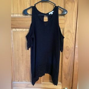 Perfect condition black cold shoulder Lauren Conrad top Large